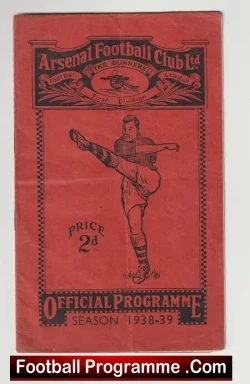 Arsenal v Everton 1938 – 1930’s Football Programme