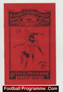 Arsenal v Liverpool 1933 - 1930s Football Programme - football programme