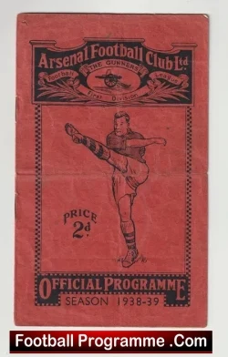 Arsenal v Tottenham 1939 – 1930’s Football Programme