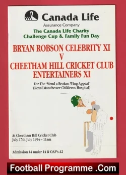 Bryan Robson v Cheetham Hill Cricket Club 1994 – Manchester