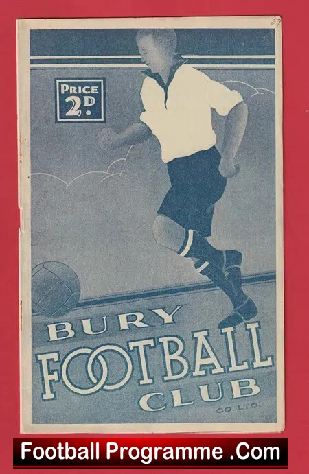 Bury v Sheffield United 1937 – 1930s Rare Football Programme