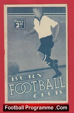 Bury v Sheffield United 1937 – 1930s Rare Football Programme