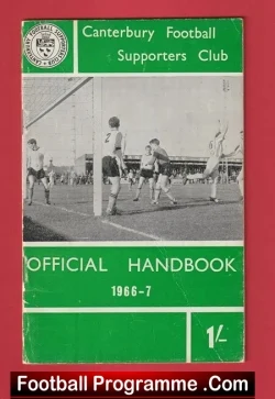 Canterbury Football Club Official Handbook 1966 - 1967 - football memorabilia