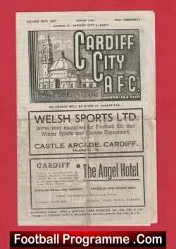 Cardiff City v Bury 1947 – Boxing Day 1940s