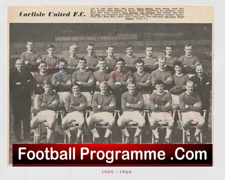 Carlisle United Football Club multi SIGNED Team Picture 1965