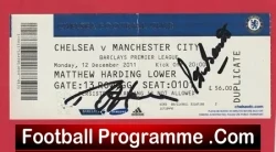 Chelsea v Manchester City 2011 – Ticket SIGNED Harris + Bonetti