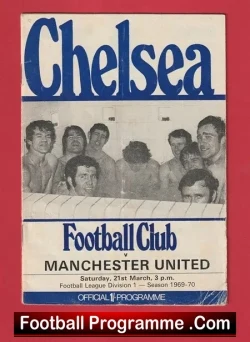 Chelsea v Manchester United 1970 - football programme