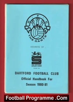 Dartford Football Club Official Handbook 1980 - 1981 - football memorabilia