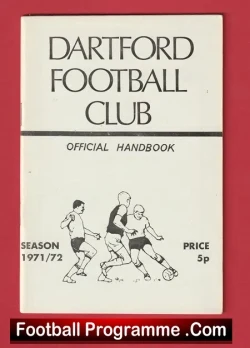 Dartford Football Club Official Handbook 1971 - 1972 - football memorabilia
