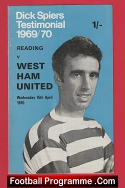 Dick Spires Testimonial Benefit Match Reading 1970 - football programme