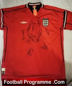 England Football Shirt Autographed Multi SIGNED Legends GENUINE - football memorabilia