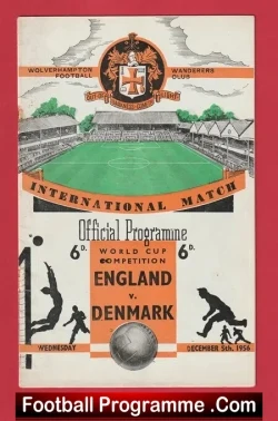 England v Denmark 1956 – Duncan Edwards + Busby Babes