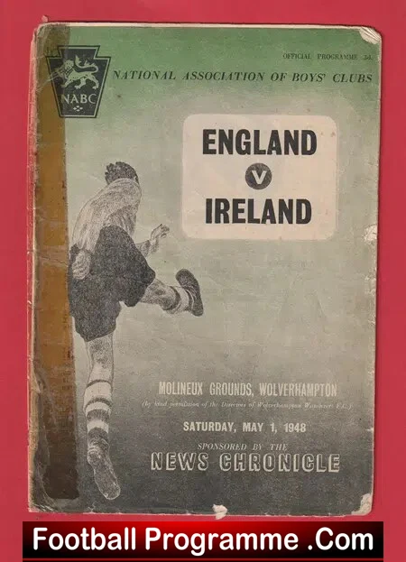 England v Ireland 1948 – Schoolboys Match at Wolves