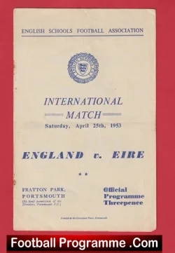 England v Ireland 1953 – Schoolboys Bobby Charlton Portsmouth