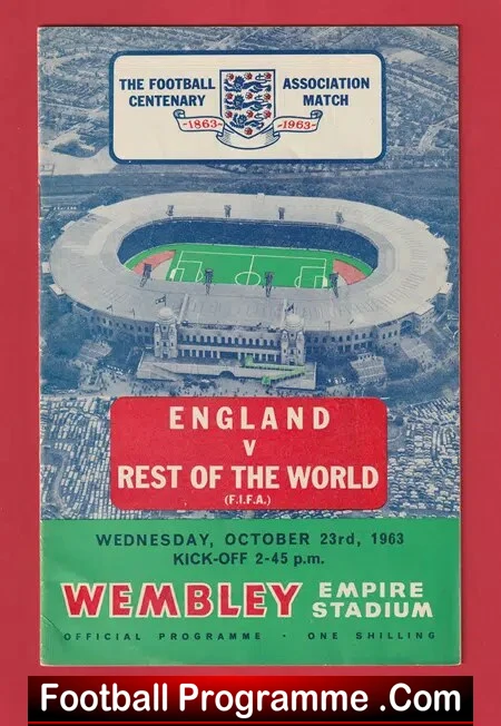England v Rest Of The World 1963 – Bobby Charlton SIGNED