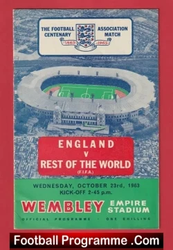 England v Rest Of The World 1963 – Bobby Charlton SIGNED