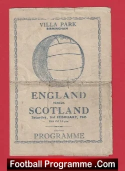 England v Scotland 1945 – Villa Park Birmingham