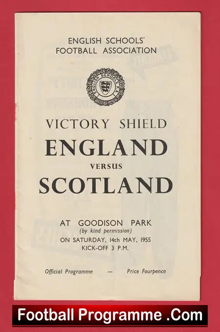 England v Scotland 1955 – Schools Victory Shield at Everton