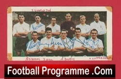 Fulham Football Club Multi Signed Bubble Gum Card 1957 - football programme
