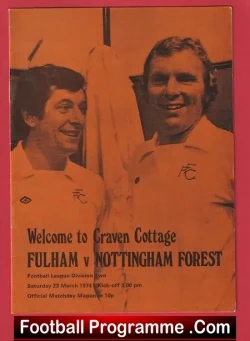 Fulham v Nottingham Forest 1974 – 1970s