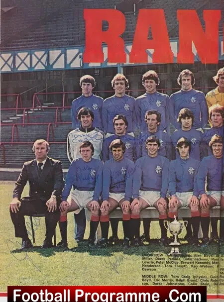 Glasgow Rangers Football Club Multi Autographed Signed Poster