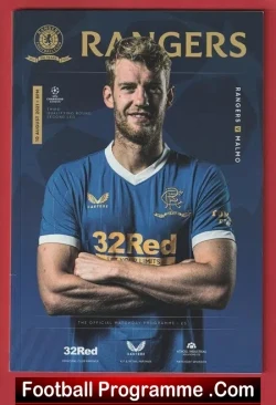 Glasgow Rangers v Malmo 2021 - Champions League Qualifying - football programme