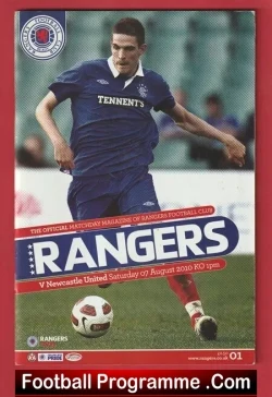 Glasgow Rangers v Newcastle United 2010 - Friendly Match - football programme