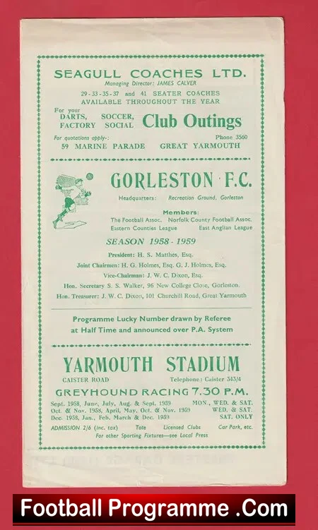 Gorleston v Great Yarmouth 1958