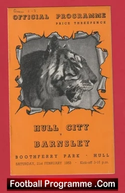 Hull City v Barnsley 1953 - football programme