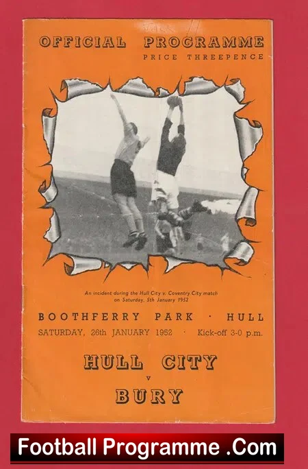 Hull City v Bury 1952