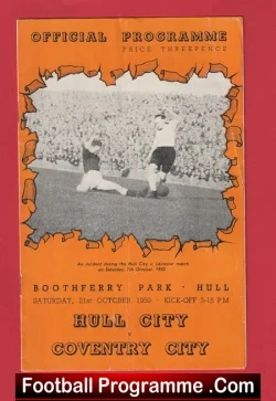 Hull City v Coventry City 1950 - football programme