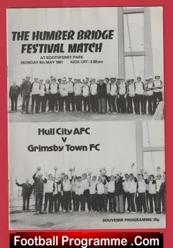 Hull City v Grimsby Town 1981 - Humber Bridge Festival - football programme