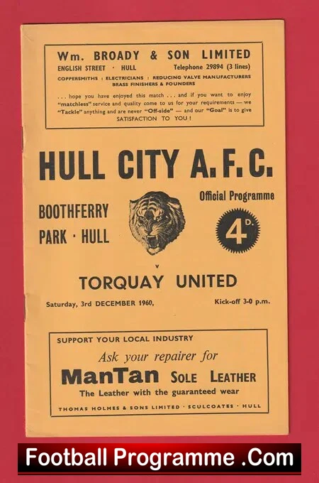 Hull City v Torquay United 1960