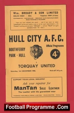Hull City v Torquay United 1960