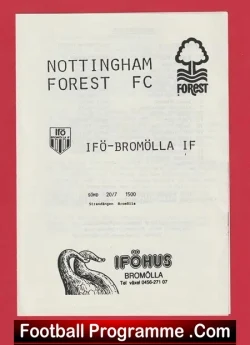 IFO Bromolla v Nottingham Forest 1980’s Official Souvenir Sweden