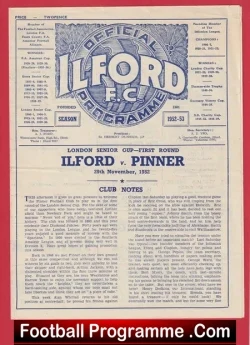Ilford v Pinner 1952 – London Senior Cup