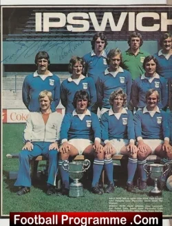 Ipswich Town Football Club Multi Autographed Signed Poster 70s - football programme