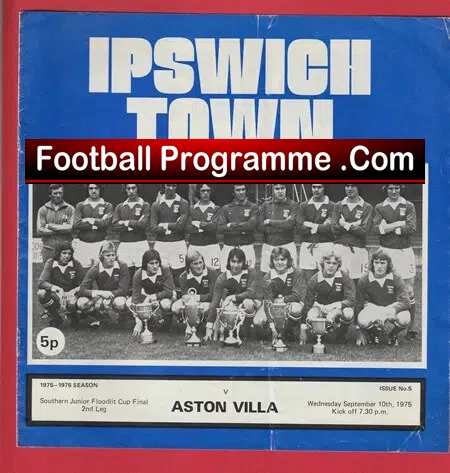 Ipswich Town v Aston Villa 1975 – Southern Junior Cup Final