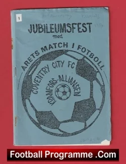 Kramfors Alliansen v Coventry City 1983 - Sweden - football programme