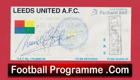 Leeds United v Southampton 1998 – SIGNED Ticket Norman Hunter