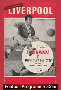 Liverpool v Birmingham City 1963 - football programme