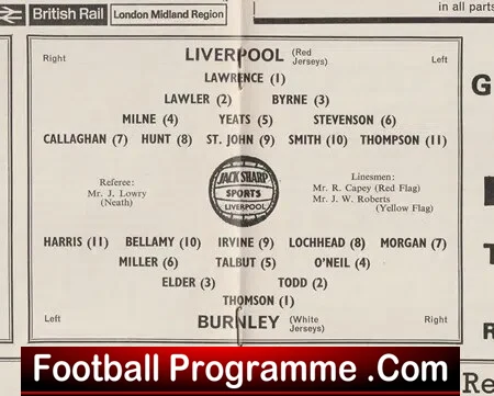 Liverpool v Burnley 1965