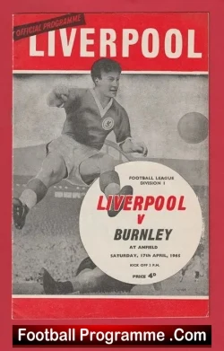 Liverpool v Burnley 1965 - football programme