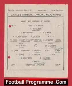Lovells Athletic v Aberaman Athletic 1943 – War Time Football