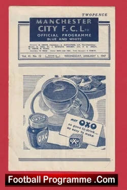 Manchester City v Fulham 1947 - 1940's - football programme