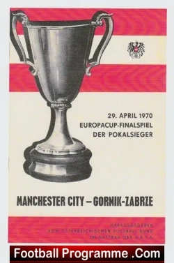Manchester City v Gornik Zabrze 1970 – European Cup WC Final