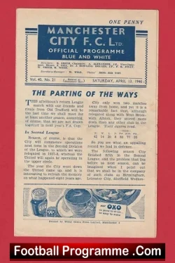 Manchester City v Manchester United 1946 – Man City Relegation