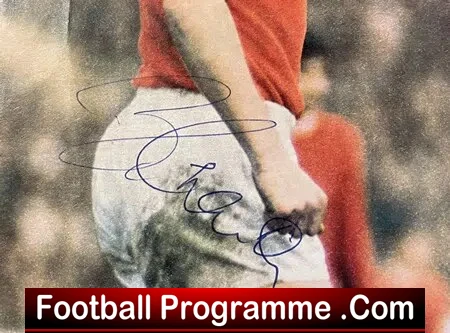 Manchester United Bobby Charlton Signed Poster Autograph 1970s