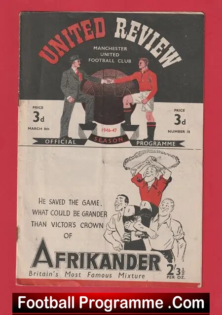 Manchester United v Aston Villa 1947 – Man Utd 1940’s