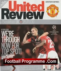 Manchester United v Besiktas 2009 - Champions League - football programme